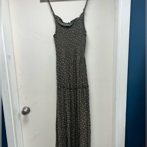 Floral Sleeveless Maxi Dress - Green